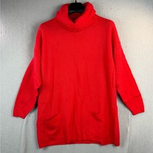 Vibrant Red Cowl Neck Sweater